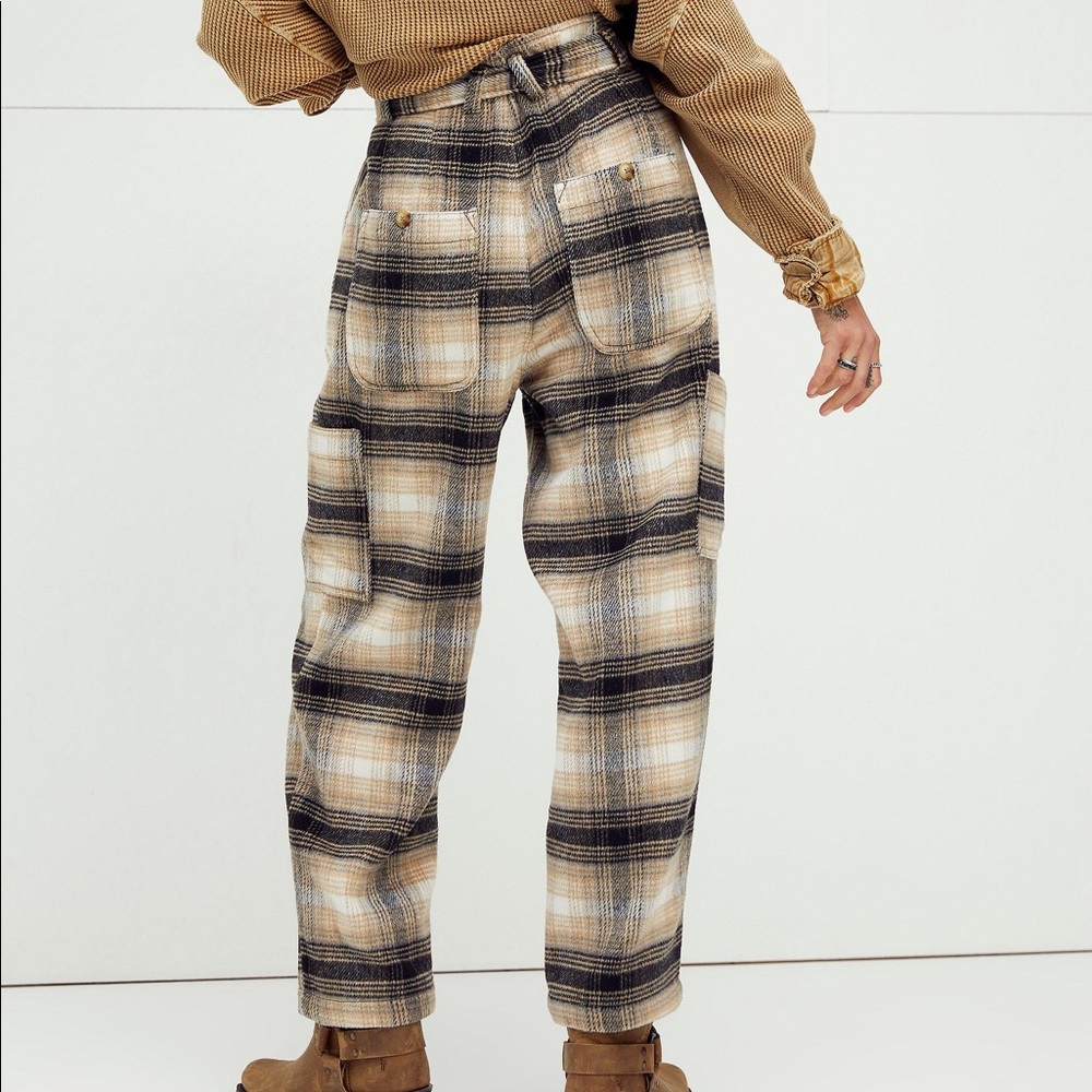 NWT Free People Kye Wool Flannel Paperbag Pants - Picture 8 of 8